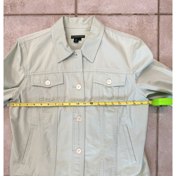 Ralph Lauren Jeans Co. Light Green Jean Jacket Women's Sz. Large - Button Up - Picture 8 of 10